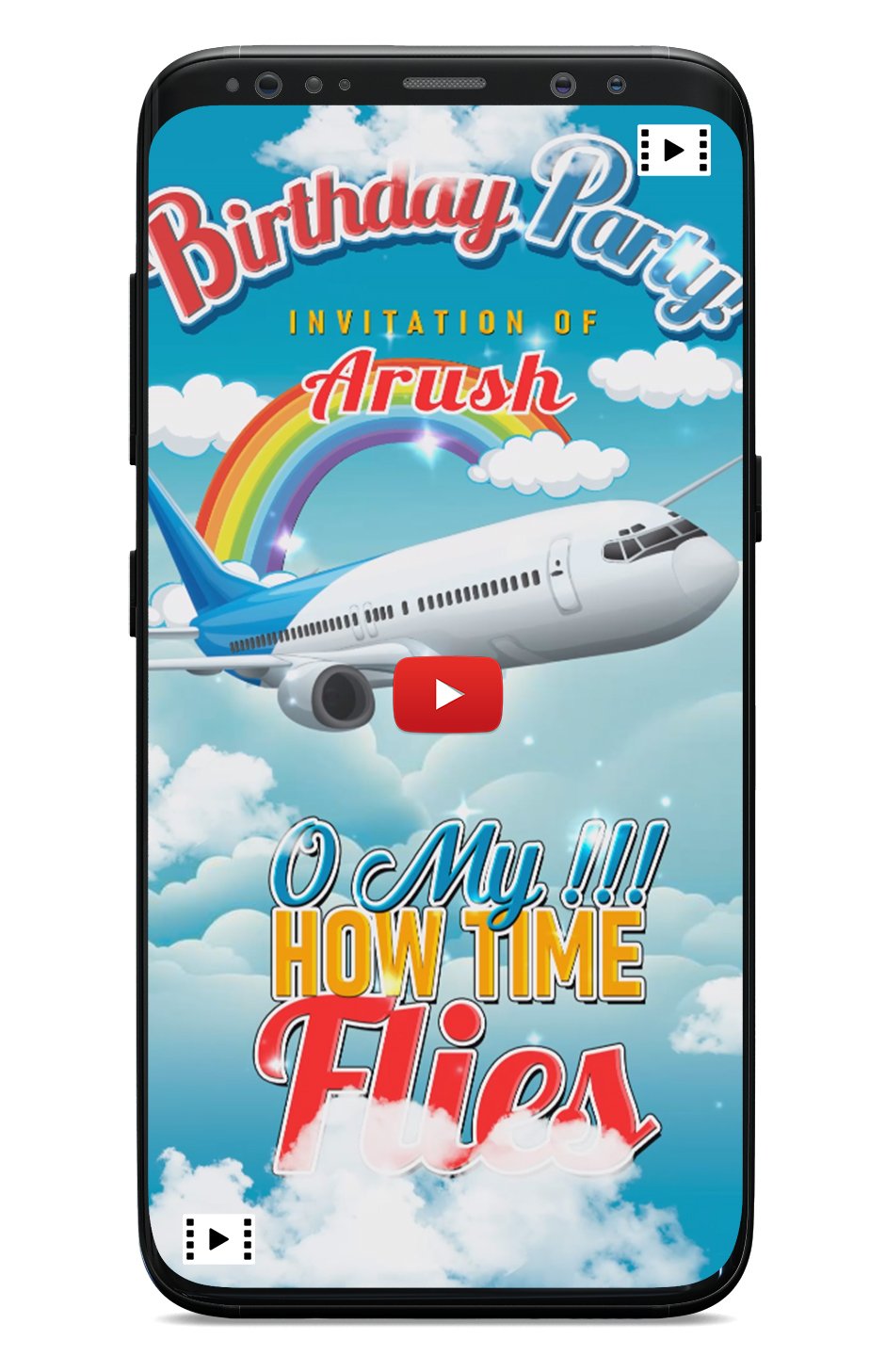 Customised video invitation for birthday | Airplane Birthday Invitation