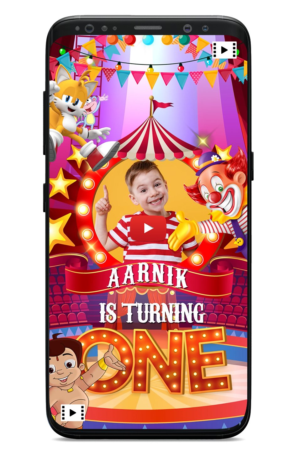 Carnival Cartoon Birthday Invitation video