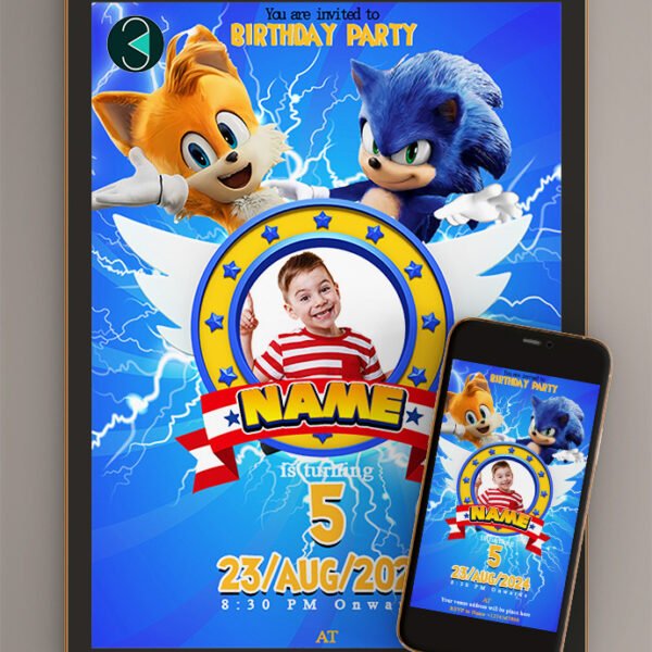 sonic invitation card