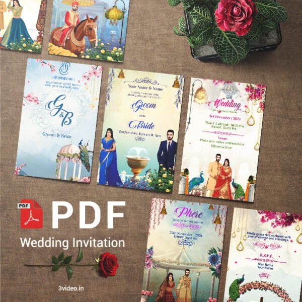 caricature wedding invitation