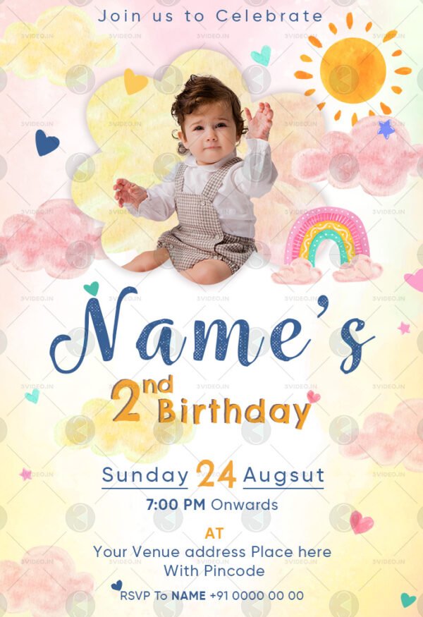 Childrens party invitations card template