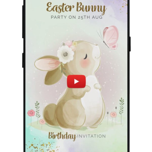 Easter Bunny  Birthday video Invitation