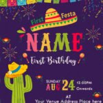 First fiesta invitations card design