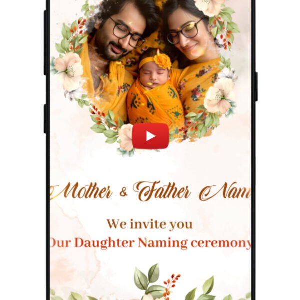 Floral Naming ceremony invitation video