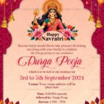 Durga Puja Invitation card preview