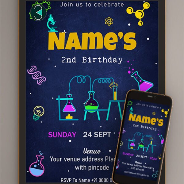 Science party Invitations | Online card
