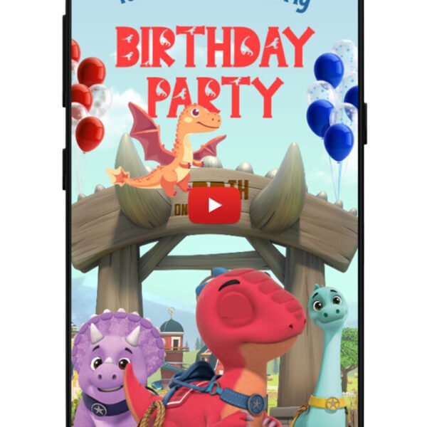 Dino-Themed Birthday Party Invitation video