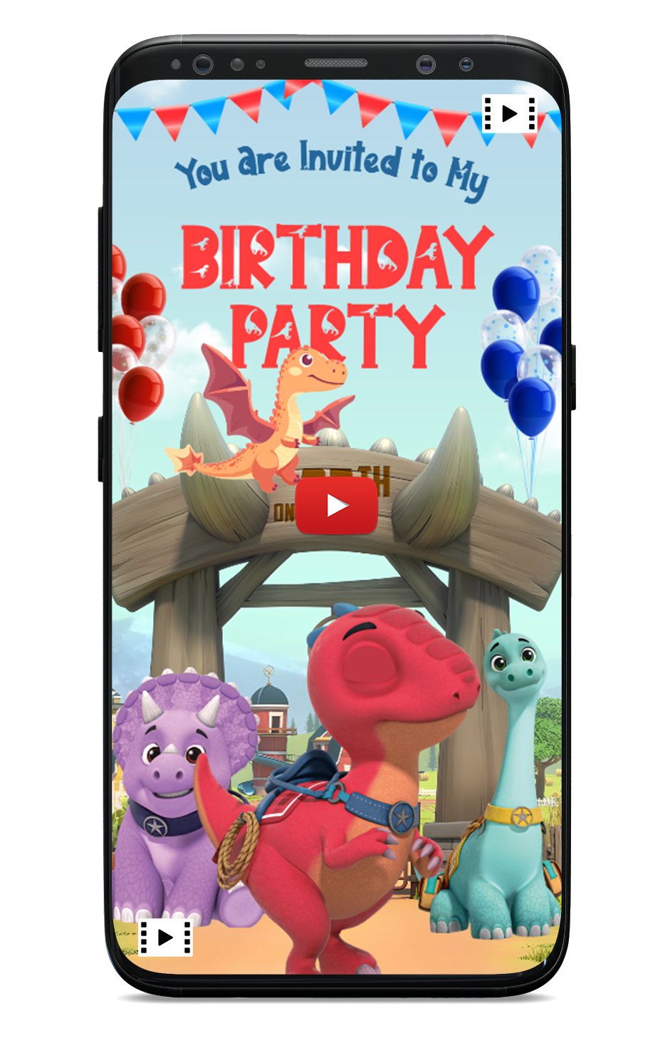 Dino-Themed Birthday Party Invitation video