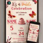 Double birthday invitation card thumbnail