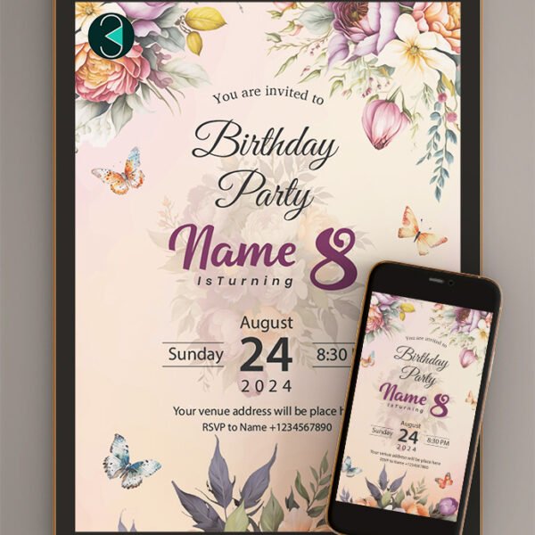 Floral Birthday Invitations card