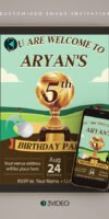 Golf birthday invitations card