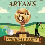 Golf birthday invitations card design