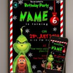 Grinch Birthday Party Invitation card thumbnail