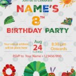 Hungry caterpillar invitations card template