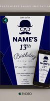 Mens birthday invitations card