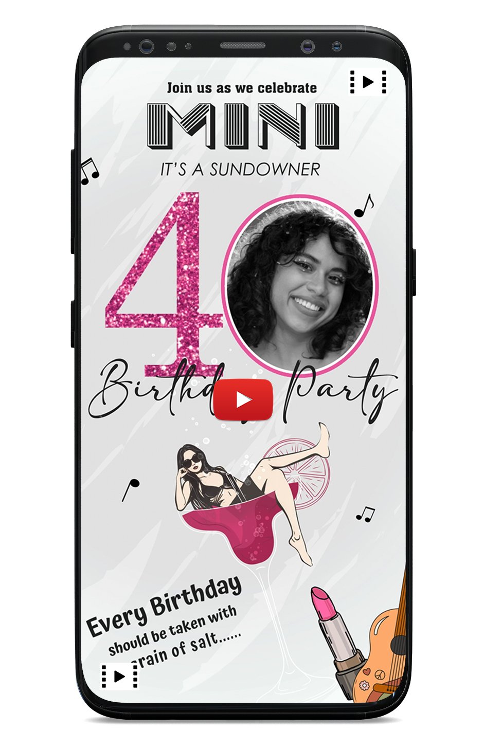 Custom 40th birthday invitations | For women