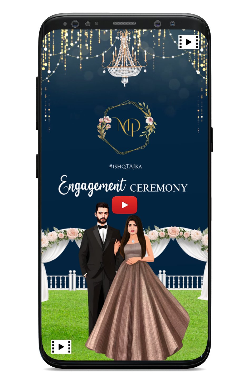 Engagement invitation card Indian