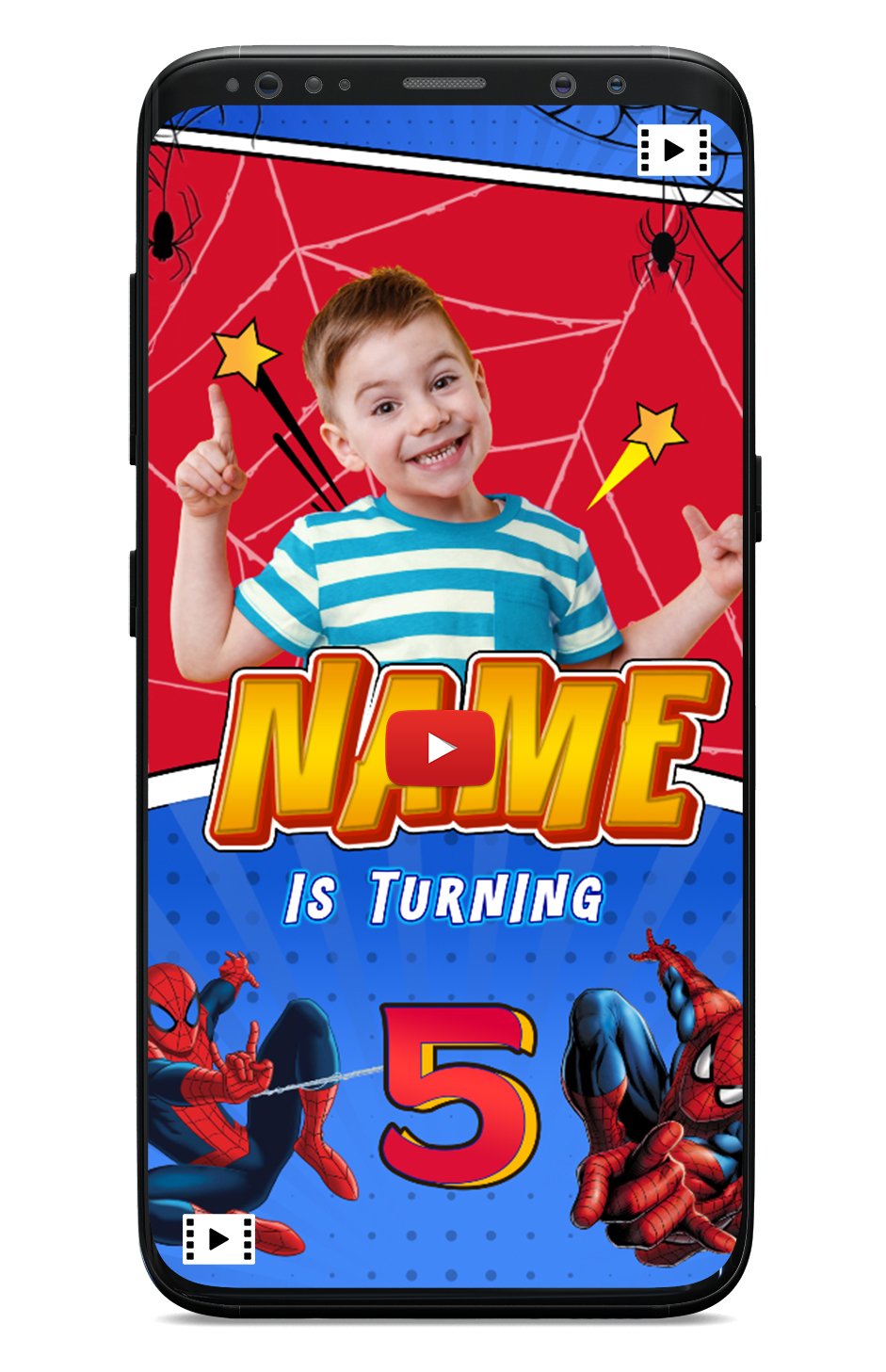 Spiderman birthday invitation card