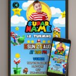 Super mario birthday invitations