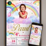 Rainbow birthday invitations