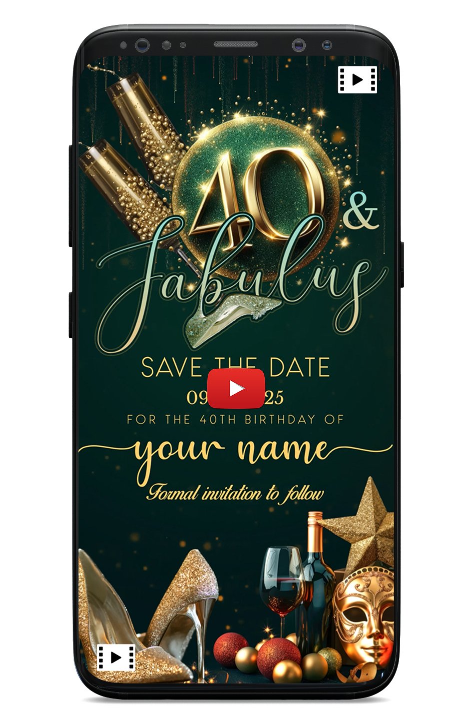 Save the date cards for 40th birthday party