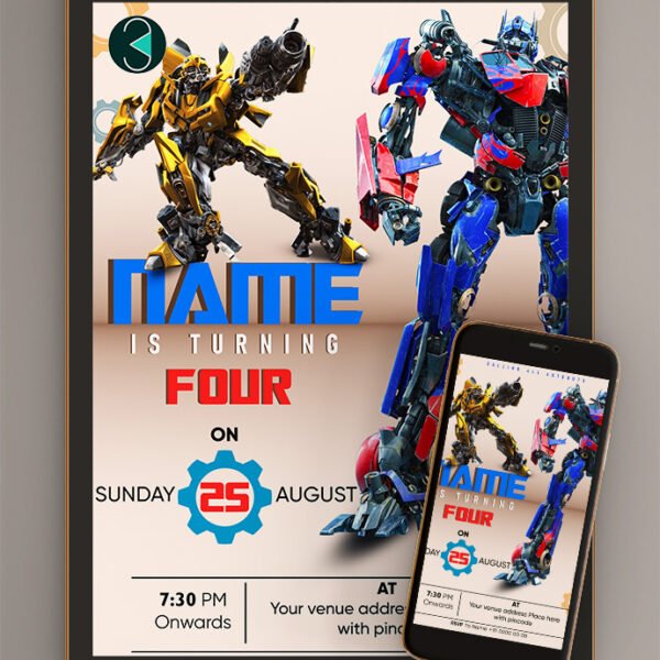 Transformers birthday invitations