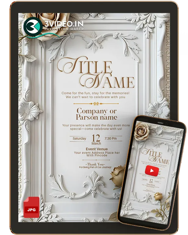 Editable Invitation Card for Celebrations | Video & Image Invite