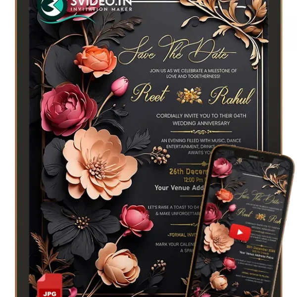 Printable and Editable Invitation Card for Events | Video & Image Invite