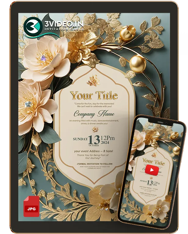 Universal Printable Invitation Card | Video & Image Invite