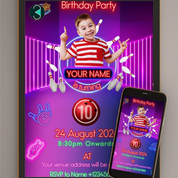 Bowling Birthday Invitaion | Card onlin