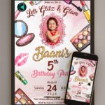 Glam and glitz birthday invitation