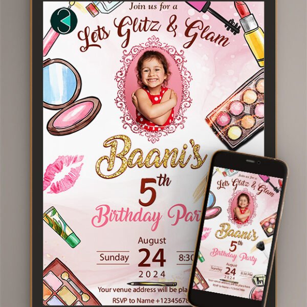 Glam and glitz Birthday Invitation | Card online