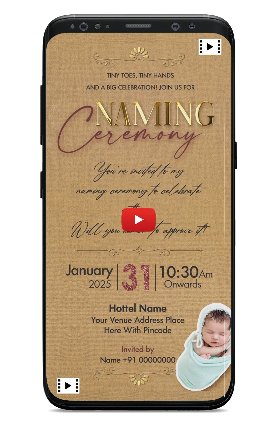 Naming Ceremony Invitation Card