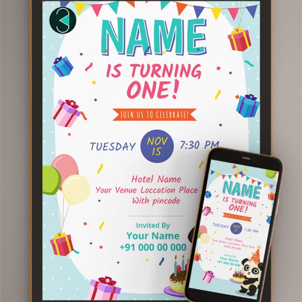 Panda birthday invitation-V1 | Card online