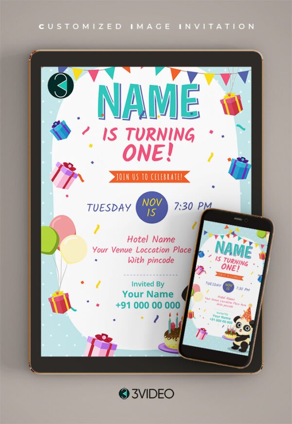 Panda birthday invitation-V1 thumbnail