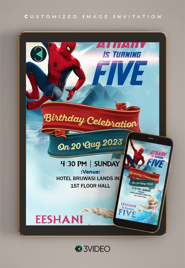 Spider+frozen birthday card | online