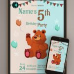 bear birthday invitations thumbnail