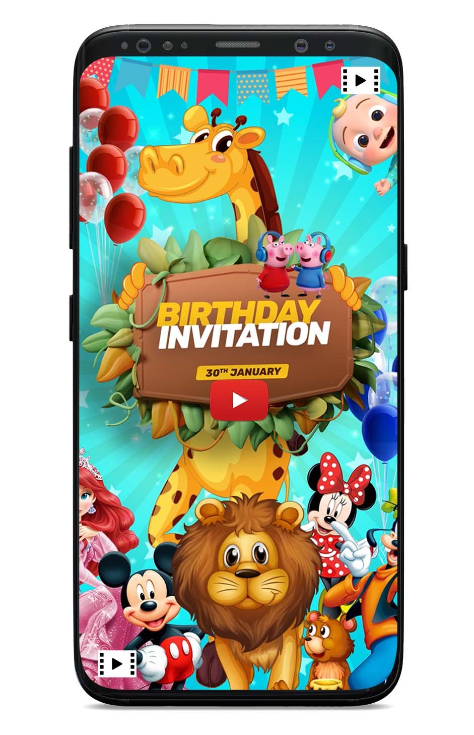 Cartoon Invitation Card | Video Invite