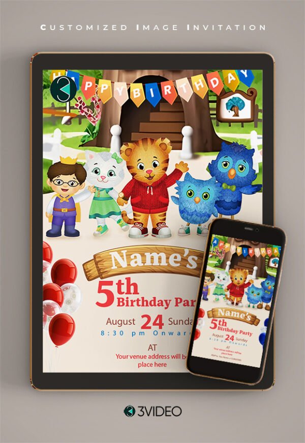 daniel tiger birthday invitations