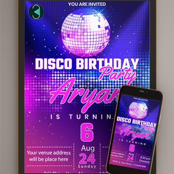 Disco Birthday Invitations | Card online