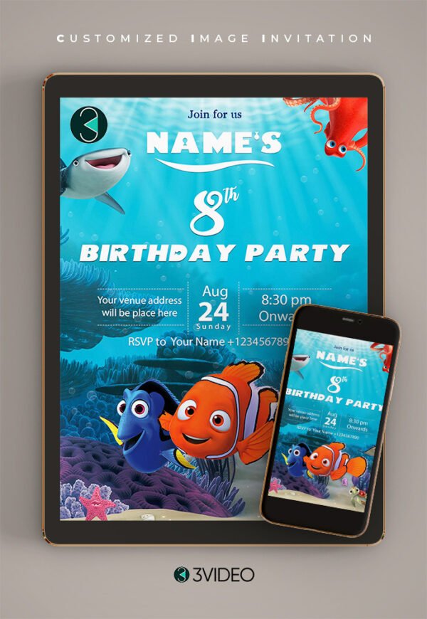 finding nemo birthday invitation thumbnail