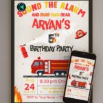 firetruck birthday invitation thumbnail