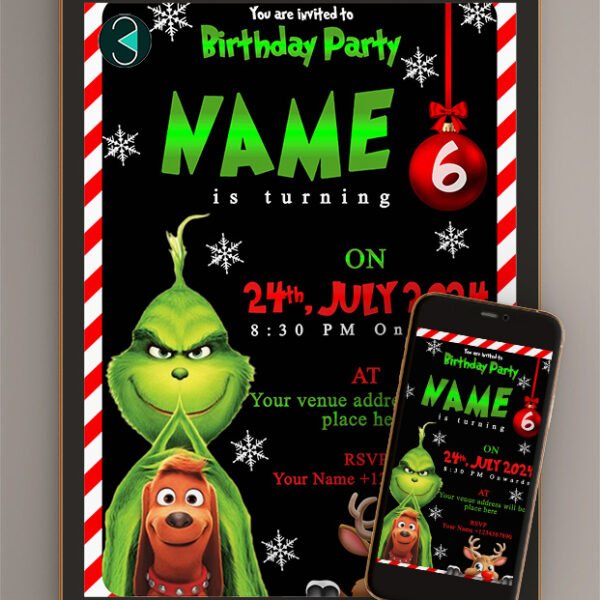 Grinch Birthday Invitation | Card online