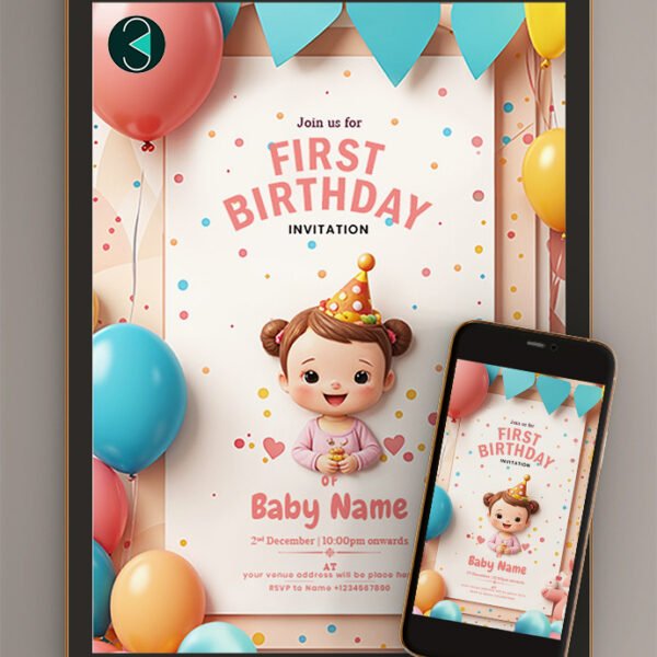 Happy Birthday Invitation card for Girl | online