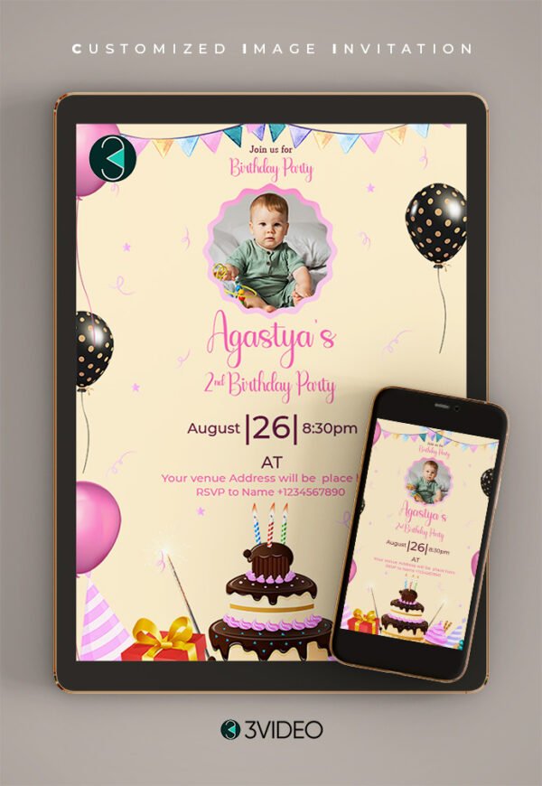 1st Happy Birthday Invitation
