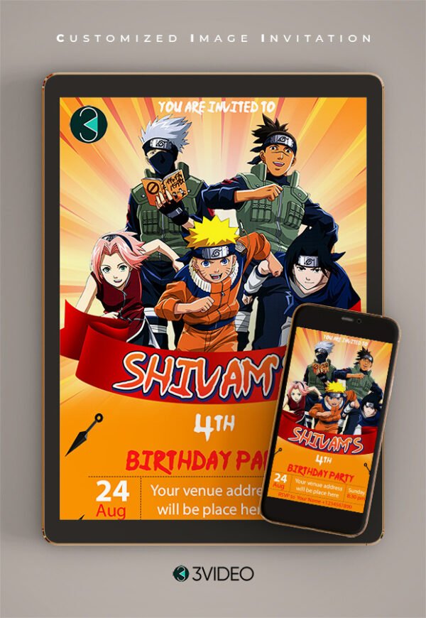 naruto birthday invitations