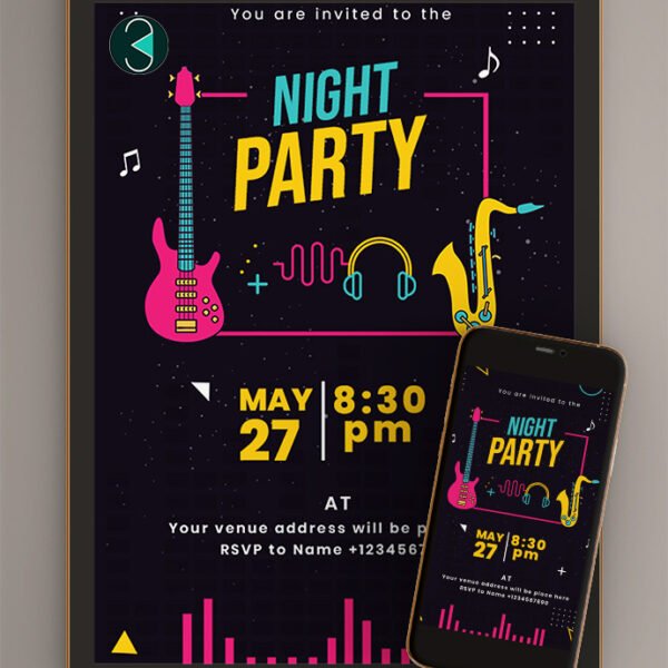 Night Party Invitation card | online