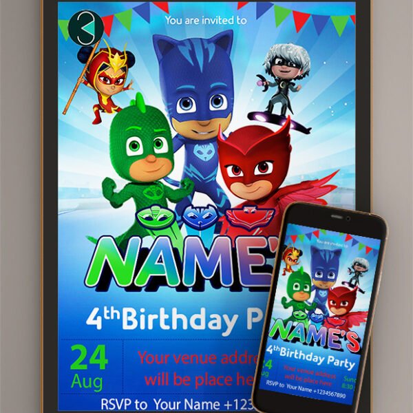 Pj masks Birthday Invitations | Card online