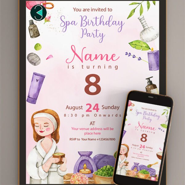 Spa Birthday party Invitations | Card online