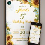 sunflower birthday invitations thumbnail